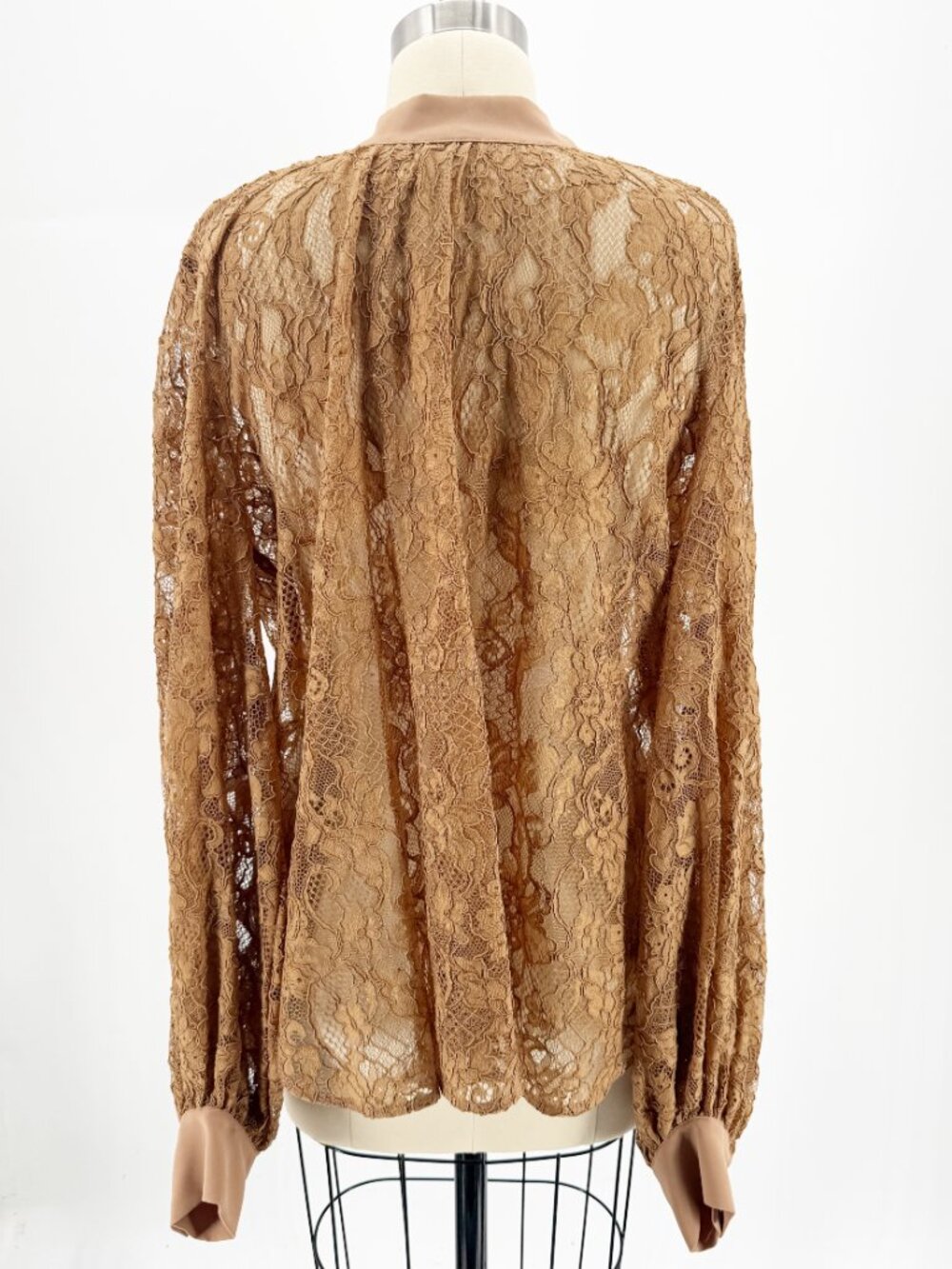 CO|TE Brown Shirt Striped Lace Detail Bow Blouse - Picture 4 of 10